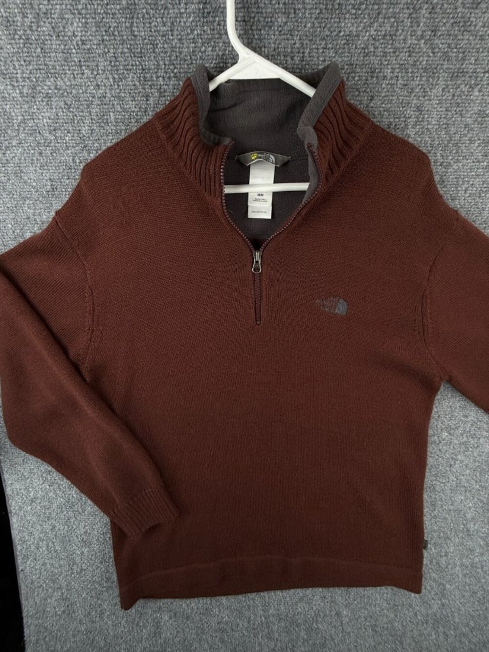 North Face A5 Series Sweater Men 1/4 Zip Wool Blend Long Sleeve Hiking Knit